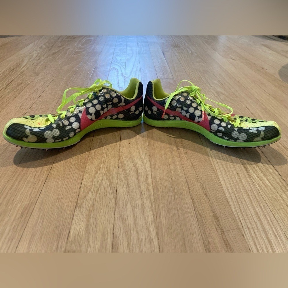 Nike Zoom Neon Highlighter Yellow Track Shoes w/Black and Pink Accents - Picture 13 of 16